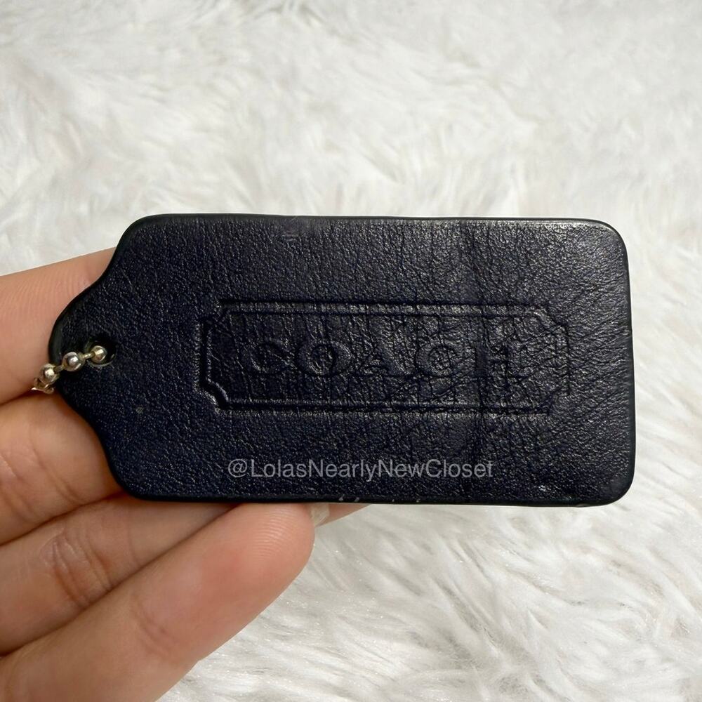 3" COACH Legacy Navy Fob Bag Charm Hang tag Hangtag
